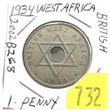 1934 African penny