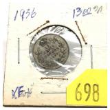 1936 Canadian dime