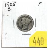 1925-S Mercury dime