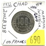 1972 Chad 100 francs