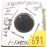 1881 British farthing