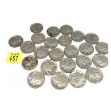 x24- Buffalo nickels, mixed dates -x24 nickels,