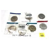 x7- Kennedy half dollars, Unc, mixed dates -x7