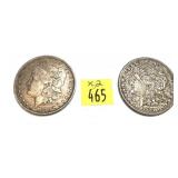 x2- Morgan dollars -x2 dollars- Sold by the piece,