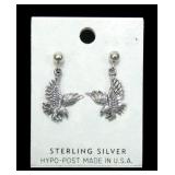 Sterling silver post earrings with figural eagle