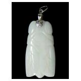 Carved jade locust pendant