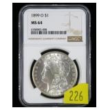 1899-O Morgan dollar, NGC slab certified MS-64