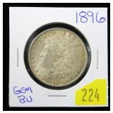 1896 Morgan dollar, gem BU