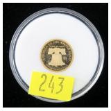 2016 $5 Gold Cooks Island Gold coin 1/10 oz. 24%