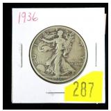 1936 Walking Liberty half dollar