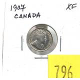1907 Canadian 5-cent silver