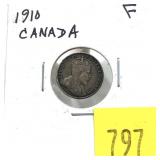 1910 Canadian 5-cent silver