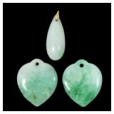 Lot, jade pendants, 3 pcs.