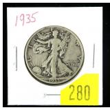 1935 Walking Liberty half dollar