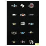 x18- Sterling silver rings, new, -x18 rings,