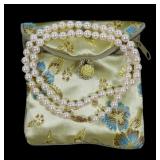 14K Yellow gold clasp 17.5" 5.5-6mm pearl necklace