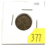 1931 Lincoln cent
