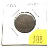 1864 2-cent piece