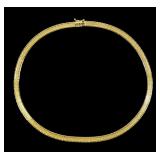 Sterling silver gold wash 17" mesh necklace,