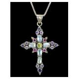 Sterling silver cross, approx. 1.5" x 2" with