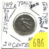1919 Italy 20-cents