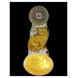 Sterling silver carved tiger eye pin/pendant with