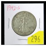 1942-S Walking Liberty half dollar