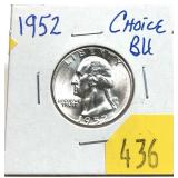 1952 Washington quarter, BU