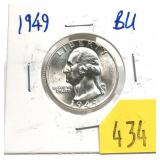 1949 Washington quarter, BU