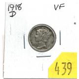 1918-D Mercury dime