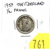 1959 Swiss half franc