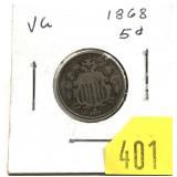 1863 Shield nickel