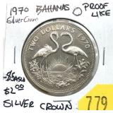 1970 Bahamas silver crown