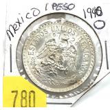1940 Mexico 1 peso