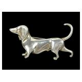 Sterling silver dachshund pin, 4.9 grams
