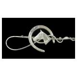 Sterling silver equestrian 3" bar pin, 5.7 grams