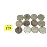 x12- Canadian silver dimes -x12 dimes - Sold