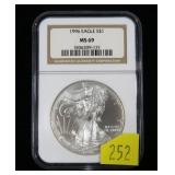 1996 American Silver Eagle NGC slab certified