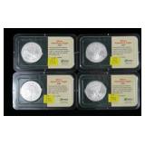 x4- 2009 American Silver Eagles, Unc.-x4 silver