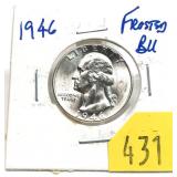 1946 Washington quarter, BU