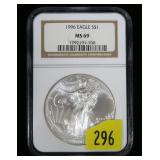 1996 American Silver Eagle NGC slab certified