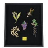 Lot, fashion brooches, 5 pcs.