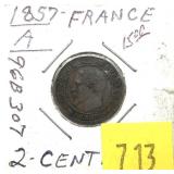 1857 France 2-cents