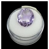 Oval cut amethyst, 12.3 cts.