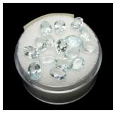 Oval cut blue topaz, 16 pcs., 5.3 cts. tw