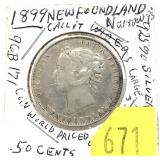 1899 Newfoundland half dollar
