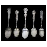 Lot, 5 Sterling vintage teaspoons, Lot of 5 spoons
