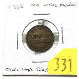 1863 Civil War token "Our Little Monitor"