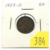1922-D Lincoln cent