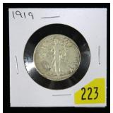1919 Walking Liberty half dollar